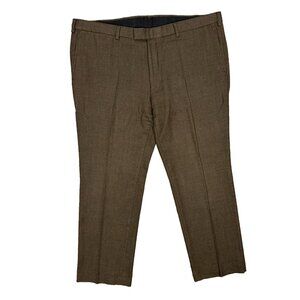 Coppley Dress Pants Mini-Hopsack Soft Wool Trousers Canada Brown 42x31